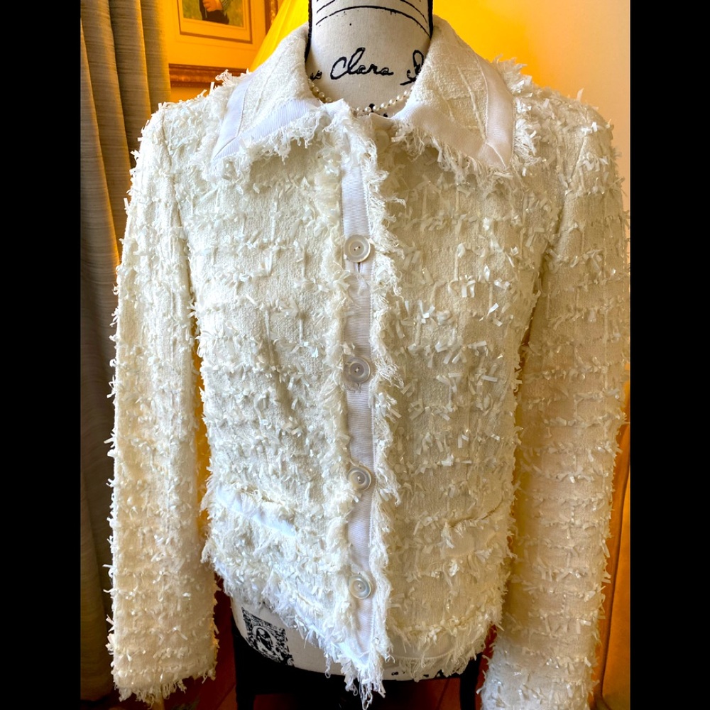 Worth Ivory Sparkle Jacket women’s size 6
